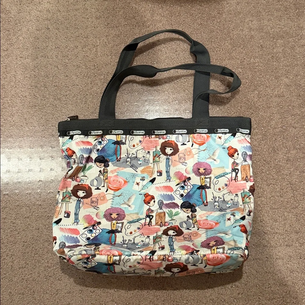 LeSportsac Girl Artist Large Shoulder Tote Bag - Good Condition - Picture 7 of 7